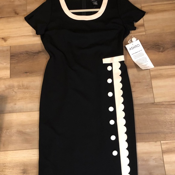 ashro black dresses Black Abstract Midi Dress  Unclaimed Baggage